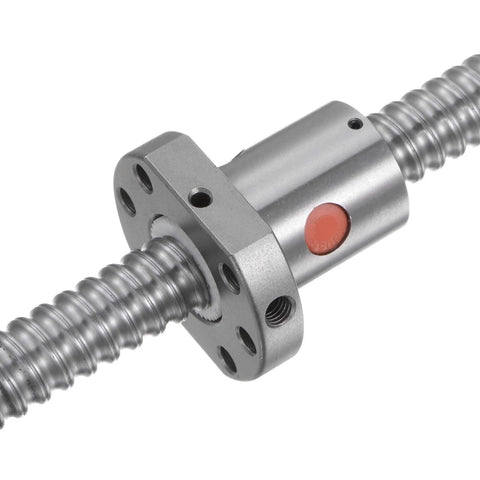 Close-up of ball screw nut sfu1605 for CNC, featuring 16mm diameter, 5mm pitch, designed for smooth motion and precise alignment.