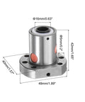 Front view of ball screw nut sfu1605 (16mm dia, 5mm pitch) with dimensions, for 1605 housing cnc machine parts, showcasing smooth motion design.