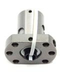 Front view of ball screw nut tbi sfu1204 (diameter 12mm pitch 4mm) for cnc machine parts, steel material, designed for steady alignment.