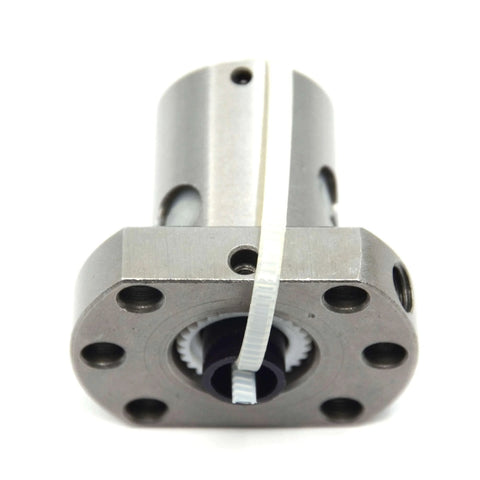 Front view of ball screw nut tbi sfu1204 (diameter 12mm pitch 4mm) for cnc machine parts, steel material, designed for steady alignment.