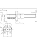 Technical drawing of Ball Screw CNC Parts SFU1605 RM1605 16mm 700mm with Metal Deflector Ball Screw nut and BK12/BF12 supports.