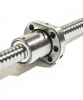 Premium 25mm Ball Screw SFU2505 NUW Kit With 600mm Length And 5mm Lead shown with ball screw nut and end machining for CNC.