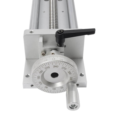 Front view of XYZ Axis Ball Screw Sliding Table 200mm Cross Slide SFU1605 Manual Sliding Table CNC Slide Strokes 200mm
