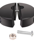 Ball Stopper For Three Eighths Inch ID Air Hose Reels, Adjustable Bumper For Auto Rewind Retractable Hose Reels, 14mm Hole, Fits 14mm Outer Diameter Hose, Screws Tight For Secure Fit, shown with screws and nut