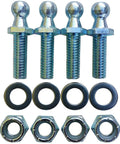 4 Pack 10mm Ball Studs With Hardware For Gas Lift Support Struts 5/16-18 Thread 1 Inch Long Shank Zinc Plated Includes Washers And Nylock Nuts