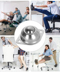 Sixteen Piece Five Eighth Inch Ball Transfer Bearings Set Flange Mounted Carbon Steel with people using office chairs