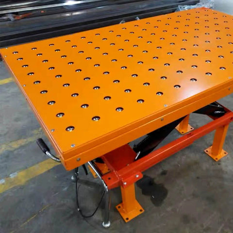 Conveyor table with 20 pcs 5/8 inch roller drop in ball transfer bearings carbon steel round ball units for smooth operation.