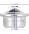 Side view of Sixteen Piece Five Eighth Inch Stainless Steel Ball Transfer Bearings Set With 360 Degree Rotation Universal Base Conveyor Rollers
