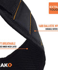 Close-up of Magnetic Wristband For Tools With Powerful Magnets, highlighting 1680 ballistic nylon layer and inner mesh layer