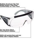 Ballistic Safety Glasses for Range Shooting Prescription Glasses Compatible Wraparound Frame ANSI Z87 1 Impact Resistant UV Protection