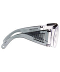 Side view of wraparound frame Ballistic Safety Glasses For Range Shooting Prescription Glasses Compatible, ANSI Z87.1 certified.