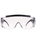 Front view of clear Ballistic Safety Glasses For Range Shooting Prescription Glasses Compatible Wraparound Frame For Unobstructed Field Of View ANSI Z87 1