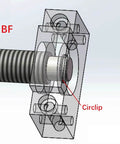Diagram of BK12 BF12 ballscrew standard end supports for SFU RM 1604 1605 1610 16mm ball screw, focusing on circlip area.