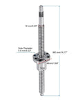 ✝️ BallScrew SFU1605 (Dia 16mm, Lead 5mm, Length 360mm) with Ball Screw Nut Anti Backlash Ball Screw Kit for CNC machine parts