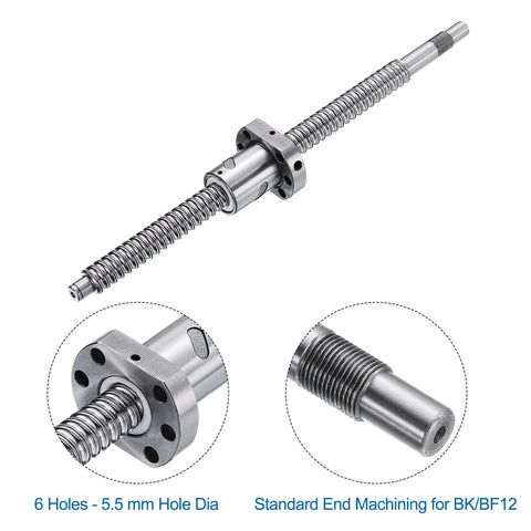 BallScrew SFU1605 (Dia 16mm, Lead 5mm, Length 360mm) with Ball Screw Nut Anti Backlash Ball Screw Kit, standard end machining angle