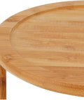 Close-up of Eco Friendly Bamboo Wood Two Tier Turntable Ten Inch Diameter Kitchen Lazy Susan For Counter Or Cabinet