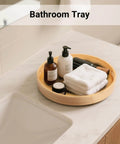 10 inch bamboo lazy susan pantry organizer with rotating tray, round bamboo turntable for kitchen countertops and spice storage.