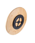 Underside view of Bamboo Lazy Susan Turntable 13 Inch for Pantry Cabinets and Dining Tables Sturdy Eco Friendly Organizer with 360 Degree Rotation