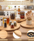 Bamboo Lazy Susan 3 Piece Set With 9 Inch 10 Inch And 12 Inch Rotating Turntables For Kitchen Counter Pantry Organizer