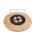 Bottom view of Bamboo Lazy Susan Turntable 13 Inch for Pantry Cabinets and Dining Tables, featuring 360-degree rotation mechanism.