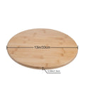 Bamboo Lazy Susan Turntable 13 Inch for Pantry Cabinets and Dining Tables, eco-friendly organizer, top view with measurements.