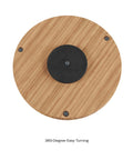 Top view of 10 inch two tier bamboo lazy susan turntable organizer, featuring a solid round bamboo base.