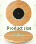 Set Of 4 Bamboo Lazy Susan Turntables For Cabinets And Tables Non Skid Revolving Condiment And Spice Rack Tray Organizer product size shown