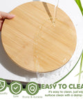 Cleaning a bamboo turntable from Set Of 4 Bamboo Lazy Susan Turntables For Cabinets And Tables Non Skid Revolving Condiment And Spice Rack Tray