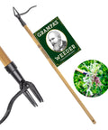 Stand Up Weed Puller With Long 45 Inch Handle And Four Claw Steel Head Made From Real Bamboo Back And Knee Friendly Weeding Tool