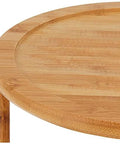Close-up of Eco Friendly Bamboo Wood Two Tier Turntable showing natural renewable bamboo material and stylish finish.