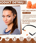 Woman wearing 24 Pack Banded Ear Plugs For Shooting Range And Noise Reduction, Silicone Reusable Ear Protection Plugs.