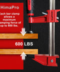 12 inch woodworking bar clamps set with 600 lb capacity by HimaPro, ideal for secure clamping in DIY projects and workshops.