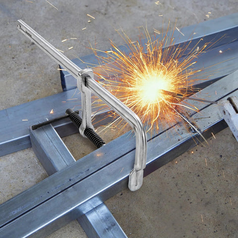 4 Pack 12 Inch Bar Clamps For Welding And Woodworking used on metal with sparks, Drop Forged Steel F Clamps with 450 lb load capacity
