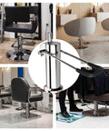 Barber Chair Replacement Hydraulic Pump - 6.7 IN Adjustable Height, 440 Lbs/200kg Capacity, 6 Bolt, installed in salon chairs.