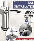 Barber Chair Replacement Hydraulic Pump - 6.7 IN Adjustable Height, chrome finish, installation steps, base not included