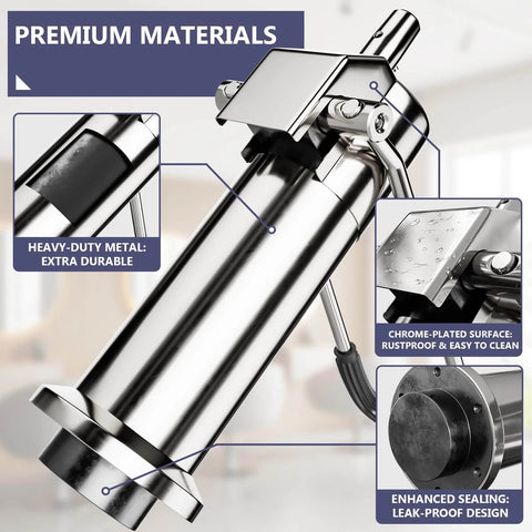 Barber Chair Replacement Hydraulic Pump - 6.7 IN Adjustable Height, Weight Capacity 440 Lbs/200kg, chrome-plated 6 Bolt view