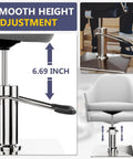 Barber Chair Replacement Hydraulic Pump - 6.7 IN Adjustable Height ,Weight Capacity 440 Lbs/200kg, chrome finish, shown in use