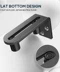 Sliding Barn Door Bottom Floor Guide,Ball Bearings Adjustable Stay Roller,Wall Mount System,Flush Flat Bottom Design,2 Assemble Setup Options,Fit All Size Door,Black.