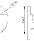 Technical diagram of Seventy Eight And Three Quarters Inch Single Roller Round Rod Barn Door Hardware Kit In Champagne Brass Finish