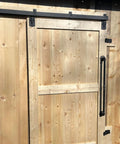 Box Rail Hanger Bracket Heavy Duty Barn Door Hardware 4 Pack Black Bolts Included For Mounting Rail On Barn Doors Installed View