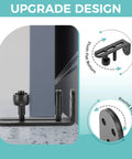4 Pack Sliding Barn Door Floor Guides With Adjustable Rollers Flush Flat Bottom Design Solid Steel Construction Matte Black Finish Rust Resistant And Durable Hardware For Quiet Smooth Door Operation And Safe Tracking, shown in close-up view.