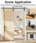 Sliding Barn Door Floor Guide With Quiet Bearing And Adjustable Rubber Rollers, Rustproof Aluminum Alloy Track For Flush Bottom