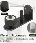 Sliding Barn Door Floor Guide With Quiet Bearing And Adjustable Rubber Rollers, Rustproof Aluminum Alloy Track for flush bottom.