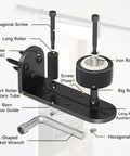 Sliding Barn Door Floor Guide With Quiet Bearing And Adjustable Rubber Rollers, Rustproof Aluminum Alloy Track Exploded View