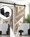 2 Pack Barn Door Floor Guide Wall Mount Stay Roller,8 Setup Options, Flush Bottom,Black Powder Coated,Felt Strip, Countersunk Holes for Barn Door