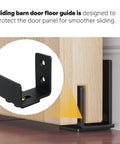 Sliding Barn Door Floor Guide Black Adjustable U Shape Flush Bottom Design Wall Mounted For Doors And Cabinets