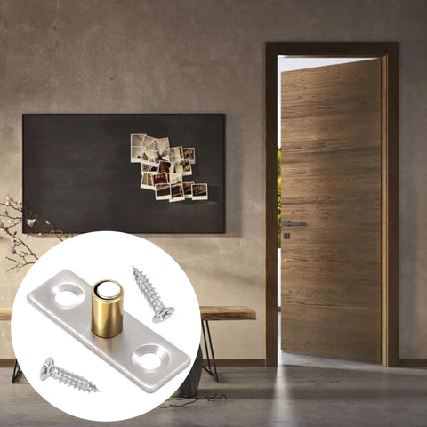4 Pack Sliding Barn Door Floor Guides With Copper Stainless Steel Rollers And Base Includes 8 Screws Bottom Guide Locators 