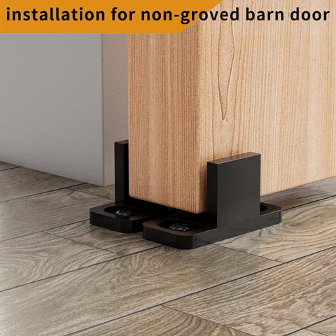 4 Pieces Barn Door Floor Guide Set For Sliding Closet Doors POM Plastic Bottom Track Guide Wall Mounted Adjustable