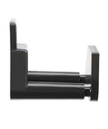 Side view of Barn Sliding Door Floor Guide POM Plastic Adjustable Wall Mount Black For Wooden Doors With Bottom Groove Prevents Door Swing
