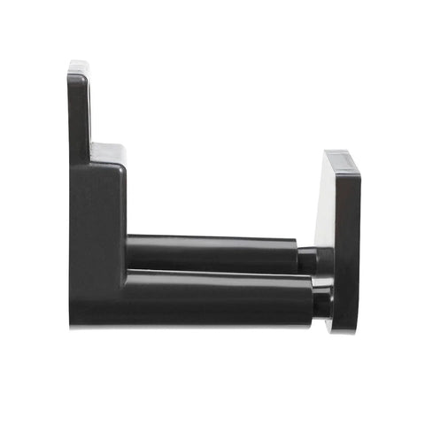Side view of Barn Sliding Door Floor Guide POM Plastic Adjustable Wall Mount Black For Wooden Doors With Bottom Groove Prevents Door Swing